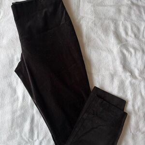 Lauren Ralph Lauren Velvet Pants Womens 14 Black Elastic Waist Side Zip Slim Fit